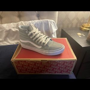 Vans grey and white size 7 men 8.5 women